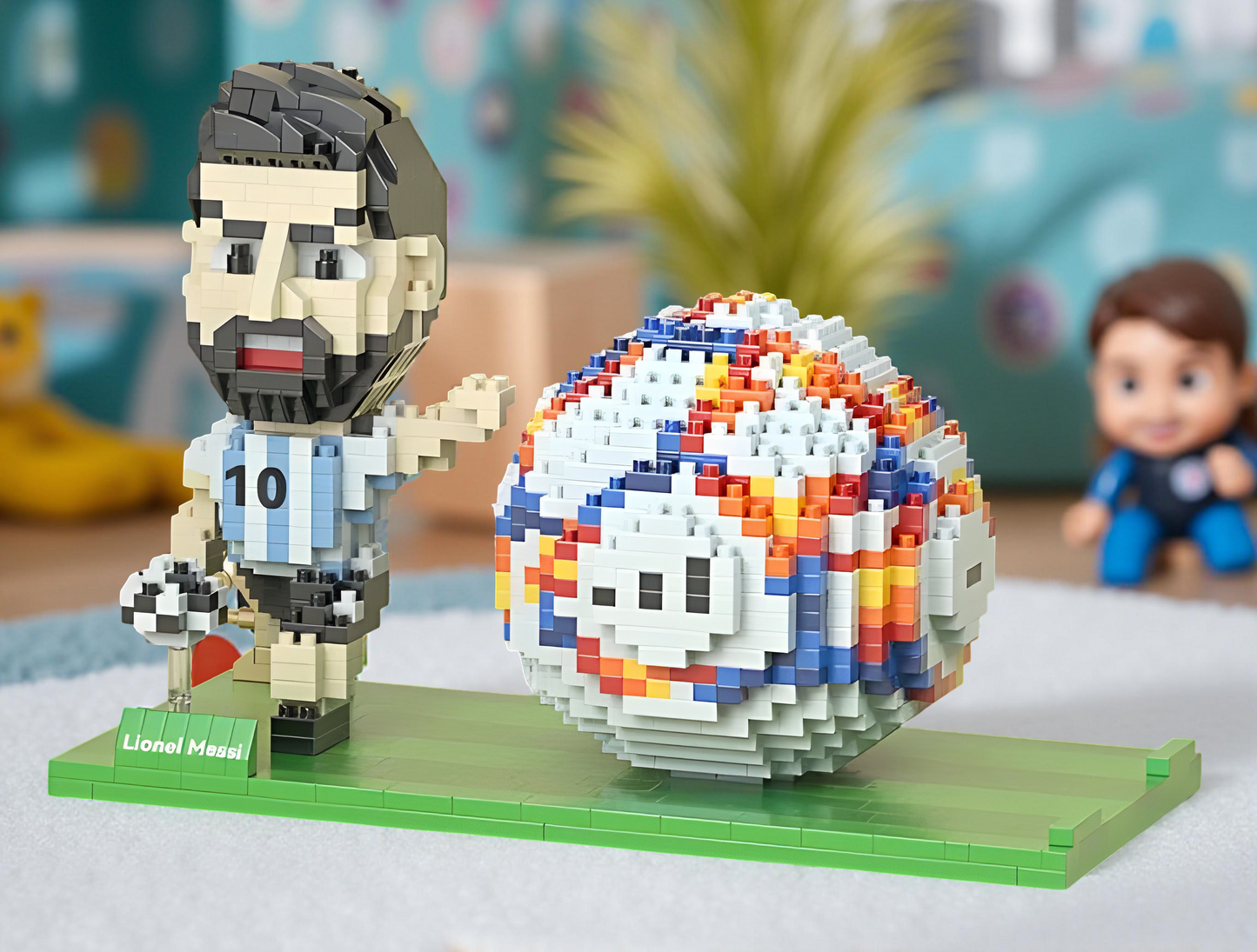 Briques de construction type LEGO : ballon, chaussures et joueurs de football foot-Fan2Foot