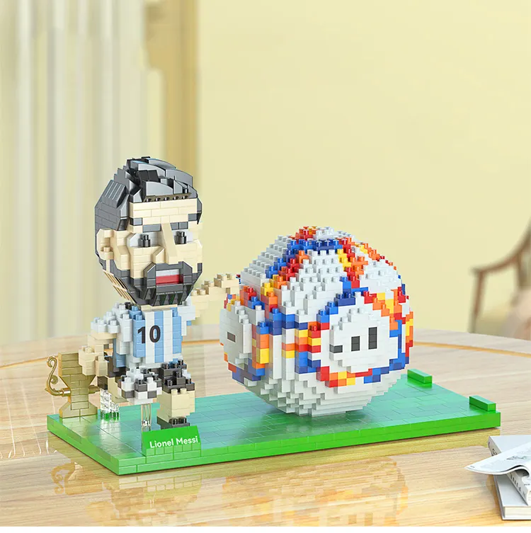 Briques de construction type LEGO : ballon, chaussures et joueurs de football foot-Fan2Foot