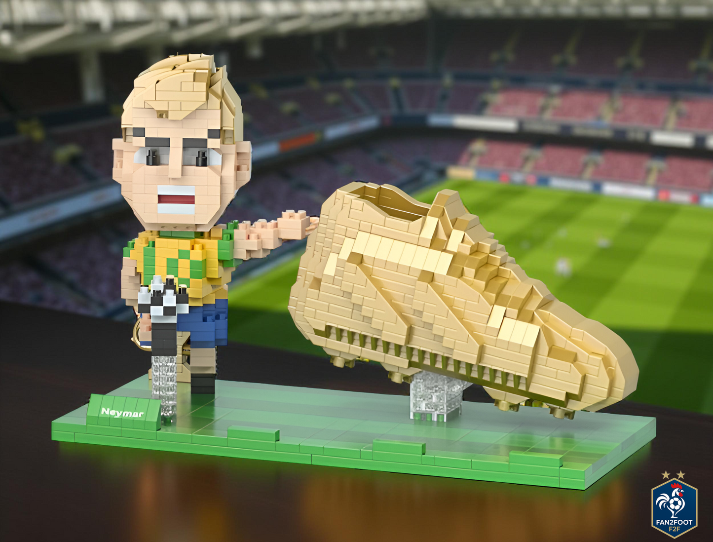 Briques de construction type LEGO : ballon, chaussures et joueurs de football foot-Fan2Foot