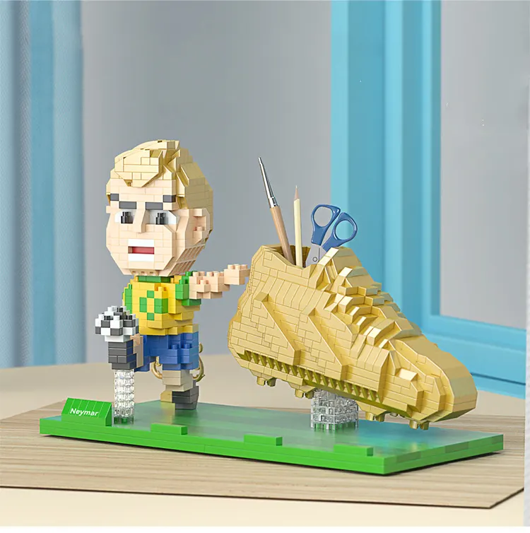 Briques de construction type LEGO : ballon, chaussures et joueurs de football foot-Fan2Foot