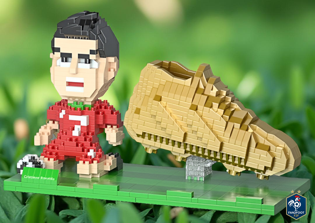 Briques de construction type LEGO : ballon, chaussures et joueurs de football foot-Fan2Foot