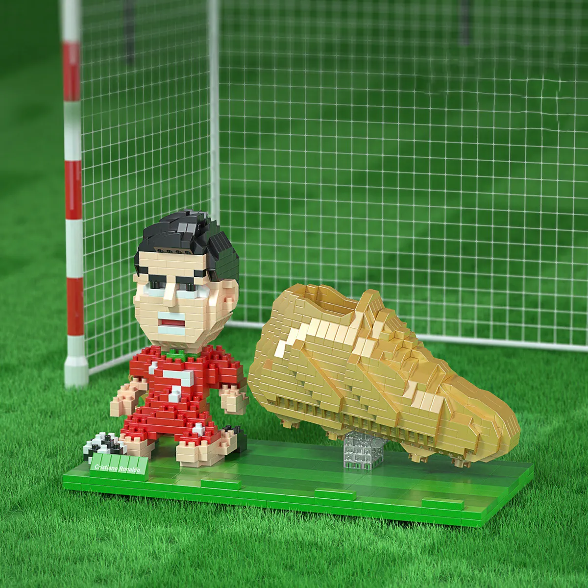 Briques de construction type LEGO : ballon, chaussures et joueurs de football foot-Fan2Foot