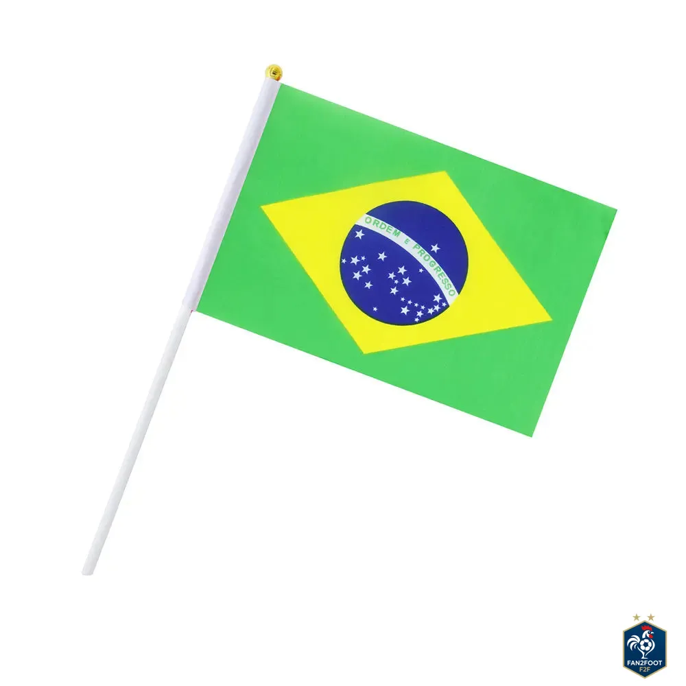 Lot de 10 Drapeaux à Main - Pays foot-Fan2Foot