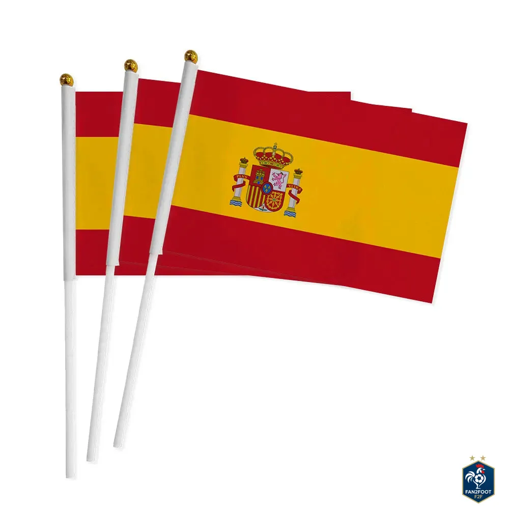 Lot de 10 Drapeaux à Main - Pays foot-Fan2Foot