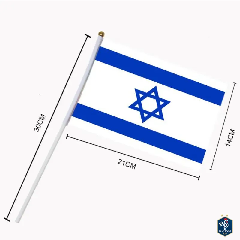 Lot de 10 Drapeaux à Main - Pays foot-Fan2Foot