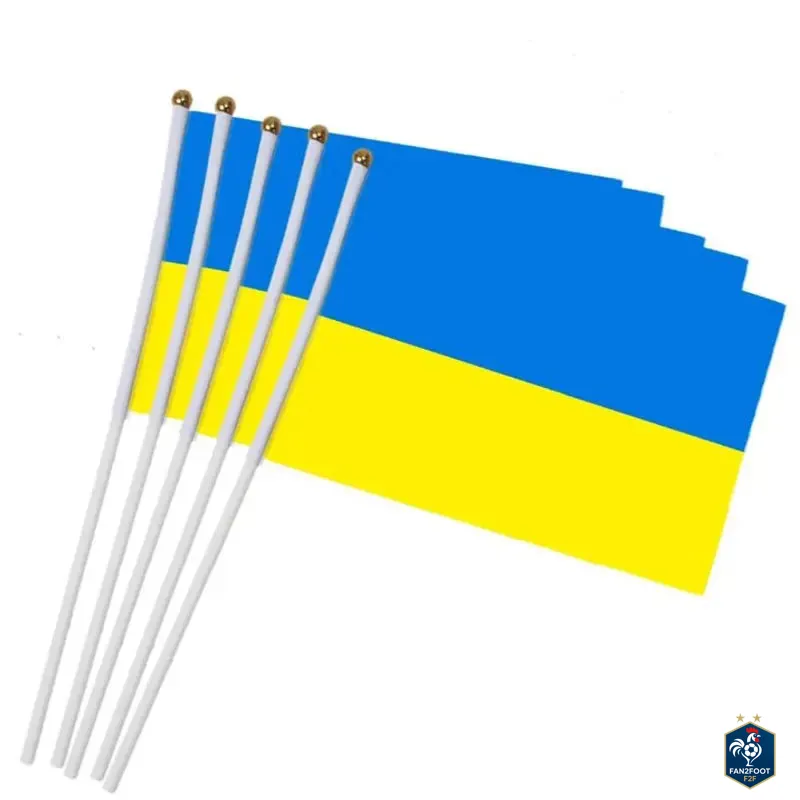 Lot de 10 Drapeaux à Main - Pays foot-Fan2Foot