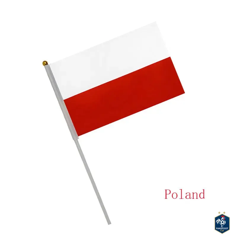 Lot de 10 Drapeaux à Main - Pays foot-Fan2Foot