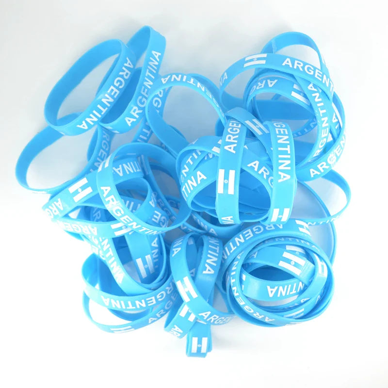 Lot de 25 Bracelets en Silicone Argentine foot-Fan2Foot