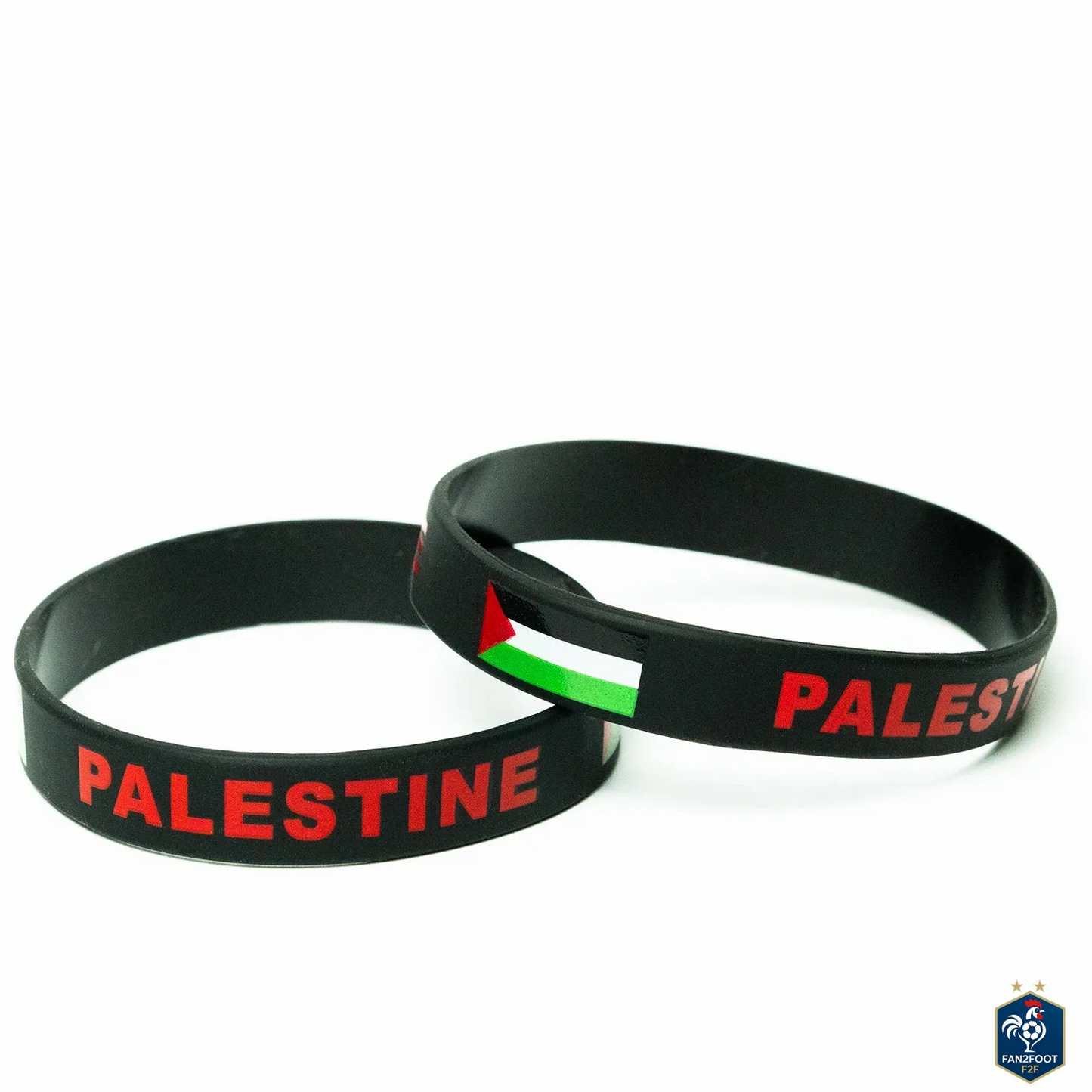 Lot de 2 Bracelets en Silicone Palestine foot-Fan2Foot