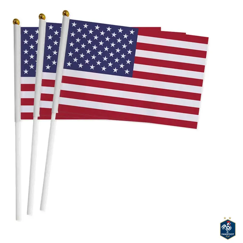 Lot de 10 Drapeaux à Main - Pays foot-Fan2Foot