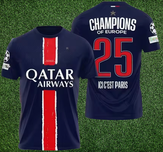 PSG Champions 2025 🔥 Maillot Homme Officiel - T-shirt Sport Été Fan Edition-Fan2Foot