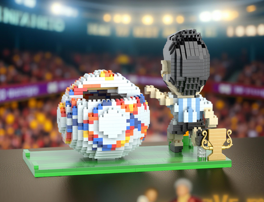 Briques de construction type LEGO : ballon, chaussures et joueurs de football foot-Fan2Foot