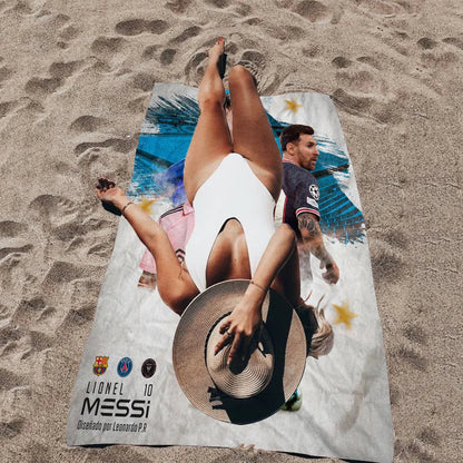 Serviette piscine Messi foot-Fan2Foot