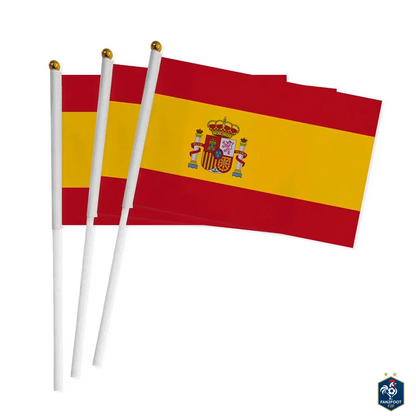 Lot de 10 Drapeaux à Main - Pays foot-Fan2Foot