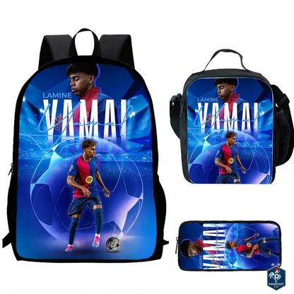 Ensemble Cartable Enfant 3 Pièces – Sac à Dos, Sac Repas, Trousse foot-Fan2Foot
