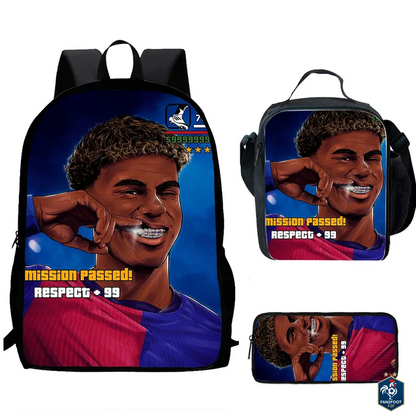 Ensemble Cartable Enfant 3 Pièces – Sac à Dos, Sac Repas, Trousse foot-Fan2Foot
