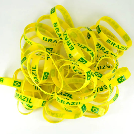 Lot de 25 Bracelets en Silicone Brésil foot-Fan2Foot
