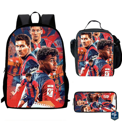 Ensemble Cartable Enfant 3 Pièces – Sac à Dos, Sac Repas, Trousse foot-Fan2Foot
