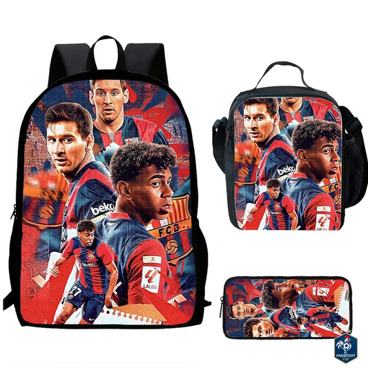 Ensemble Cartable Enfant 3 Pièces – Sac à Dos, Sac Repas, Trousse foot-Fan2Foot