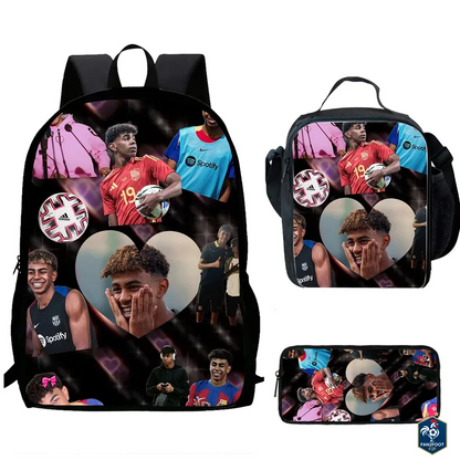 Ensemble Cartable Enfant 3 Pièces – Sac à Dos, Sac Repas, Trousse foot-Fan2Foot